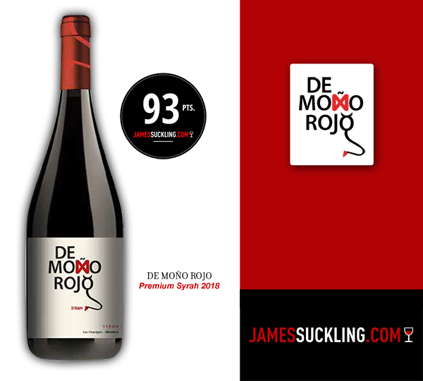  93 puntos James Suckling para De Moño Rojo Premium Syrah 